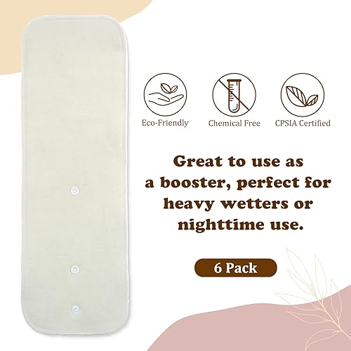 Miniatura 7 de Mama Koala Paquete de pañales de tela para bebés 1.0 (160073), con 6 inserciones de algodón de cáñamo de 3 capas