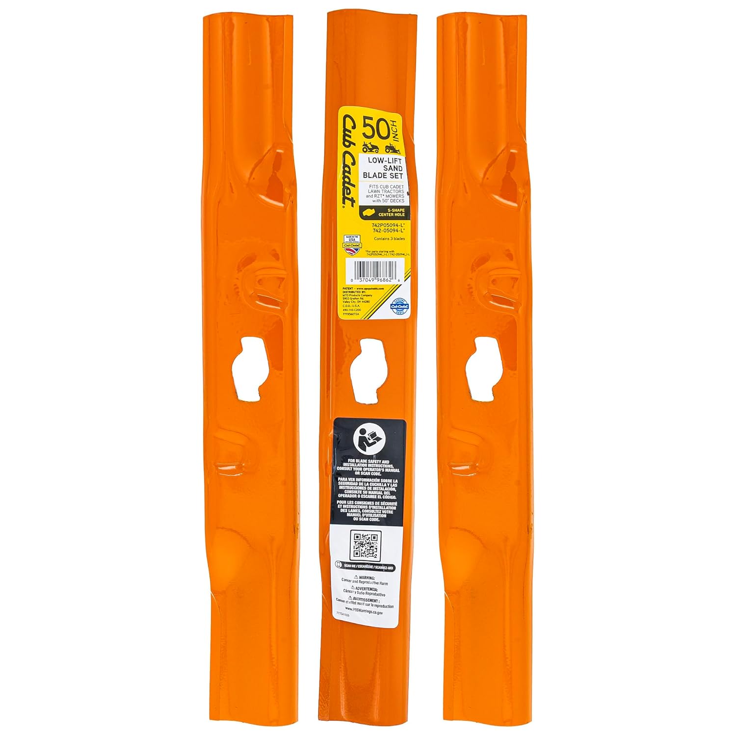 CUB CADET 490-110-C200 Low Lift Blade S-Shape XT1-LT50 ZT1-50 50" Deck