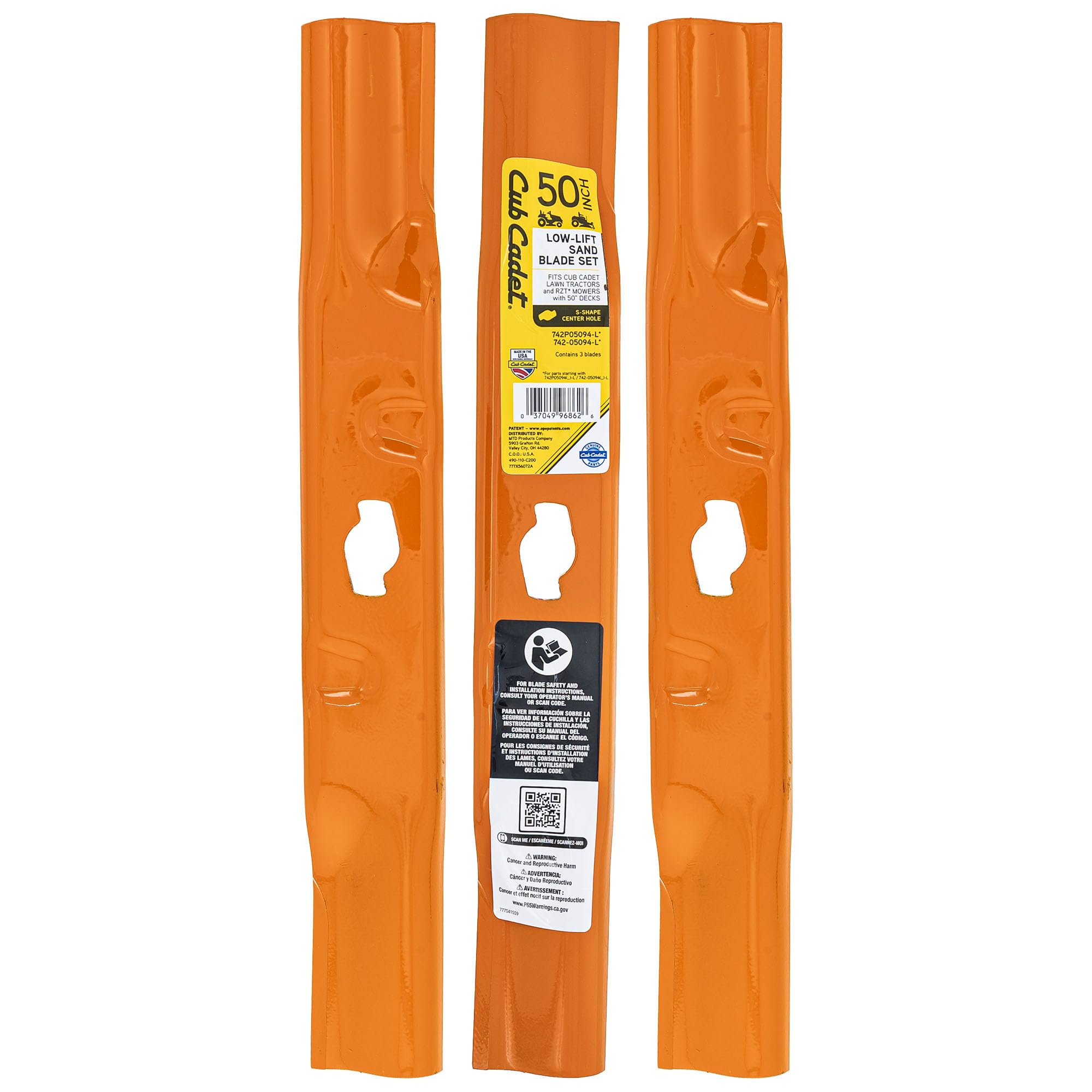 CUB CADET 490-110-C200 Low Lift Blade S-Shape XT1-LT50 ZT1-50 50" Deck-image-3