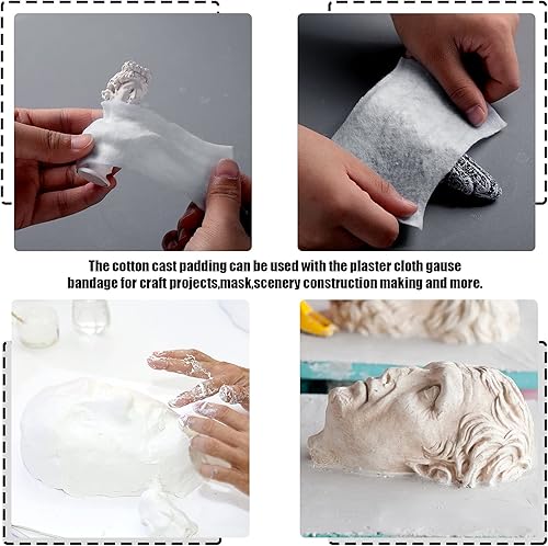 Miniatura 19 de Paquete individual de 12 rollos de relleno fundido, de algodón suave, con vendaje de gasa de yeso para Halloween, vendaje de vendaje artístico