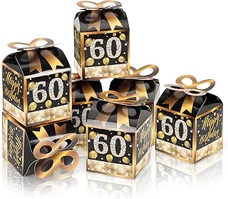 Qonmpcvu 50PCS 60th Birthday Boxes, 60th Birthday Party Favors, 60th Birthday Boxes Decorations, 60th Birthday Gift Box,60th Birthday Favor Boxes, 60th birthday party favors for guests For Men Women