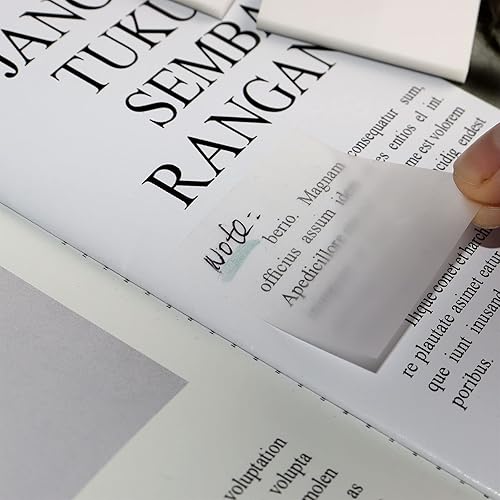 Miniatura 10 de Bloc de notas adhesivas transparentes de 3 x 2 pulgadas, color pastel transparente, autoadhesivo, translúcido, para libros, notas de notas para