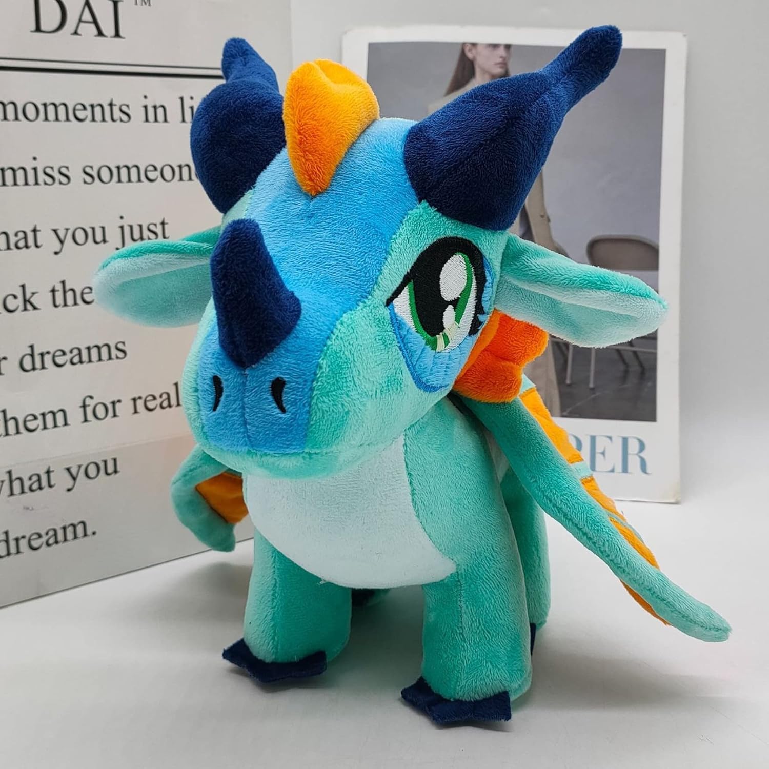 Wings of Fire Dragon Plush Toy, Fire Dragon Pillow for Kids' Room Decor, Gift for Kids' Birthday & Holiday