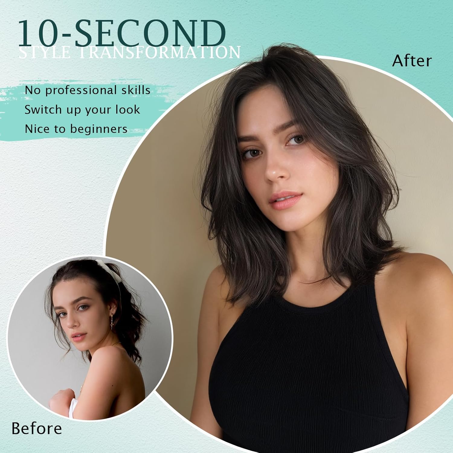 Benehair Clip on Bangs Real Human Hair with 360° Full Coverage, 3D Air Bangs for Daily Wear, Natural Seamless Fit for Women Medium Brown