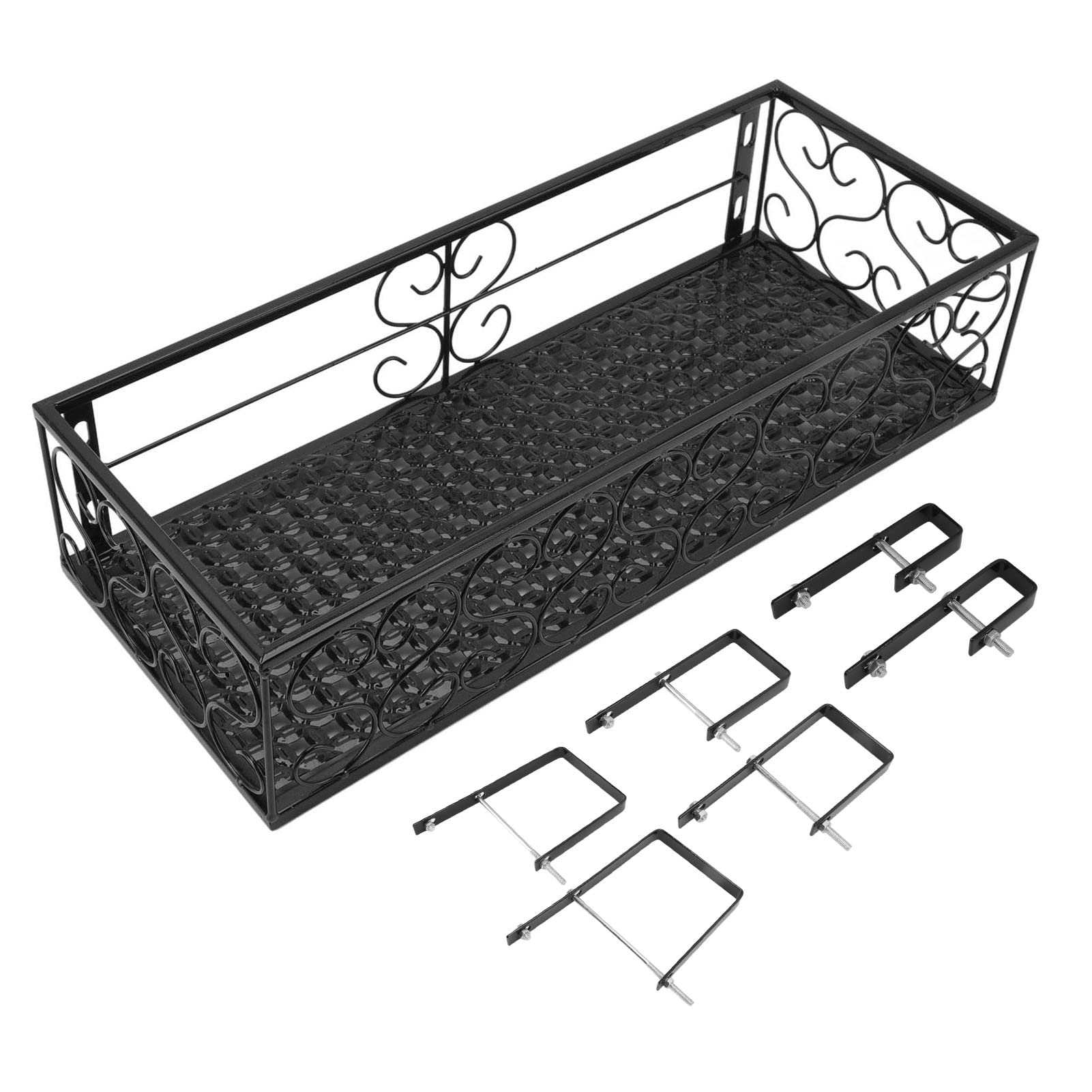 Balkonowa Doniczka, Wisząca na ścianie Kryty Balustrada Ganek Donice Metalowy Uchwyt na Doniczkę do Roślin Donice Ogrodzeniowe(Suitable for 2.5cm Railings)