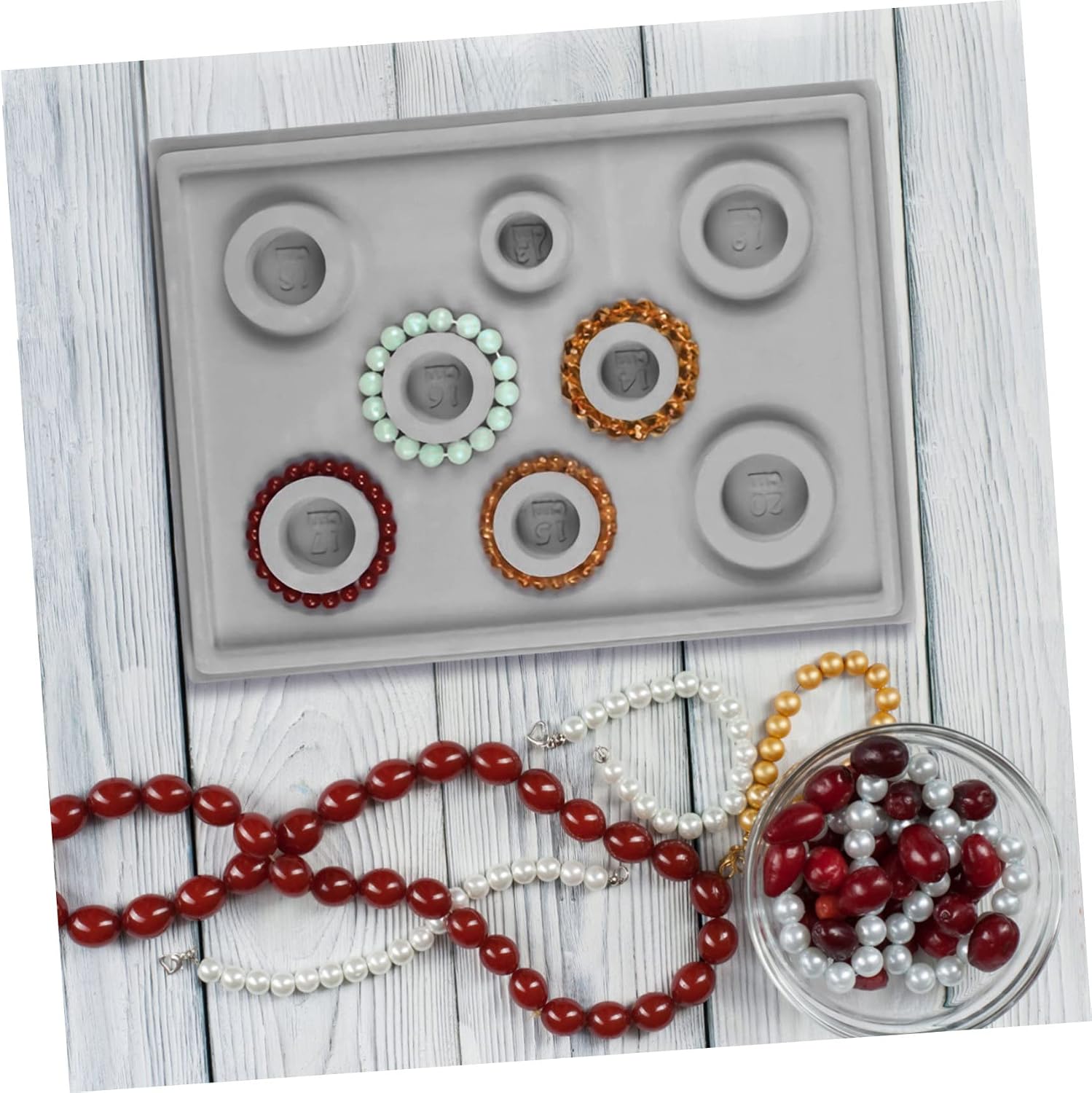 4pcs Bead Design Board with Plastic Trays for Jewelry Making Bracelet Measurement Beading Mat Craft Tool for Women