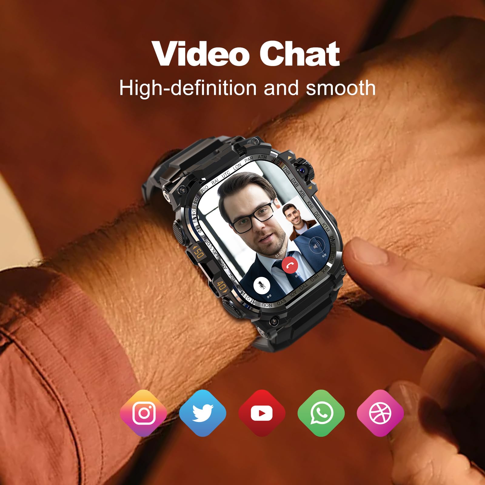 4G Smart Watch Quad Core 3GB 32GB Fotocamera Rotante Orologio da Uomo 2.06 "AMOLED HD Schermo Smartwatch WiFi Bluetooth GPS Fitness Tracker Orologio Sportivo (Nero)