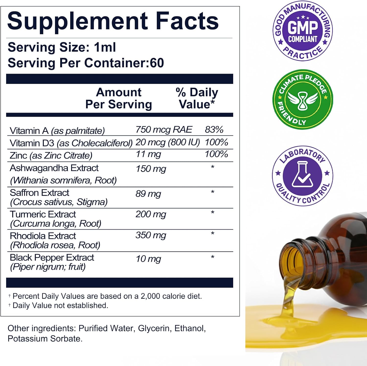 Saffron Supplements Drop, Premium 88.5 mg Saffron Extract Supplement for Daily Balance, Focus & Wellness, Natural Liquid Formula, Herbal Extract, 2 Fl oz - Image 6