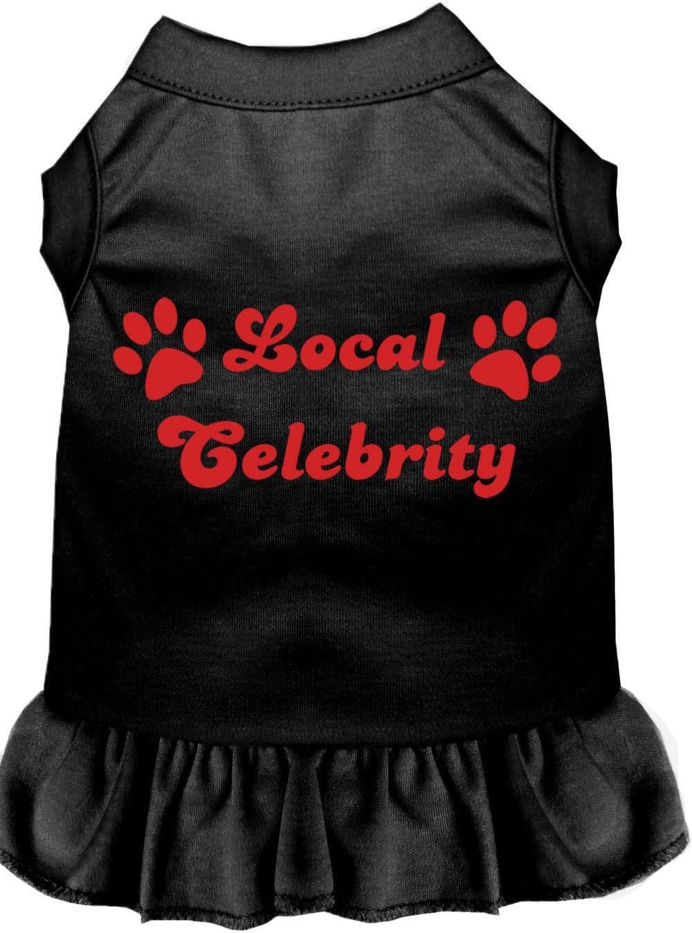 Pet Dog & Cat Dress Screen Printed, Local Celebrity Black MD (6-10 lbs.)