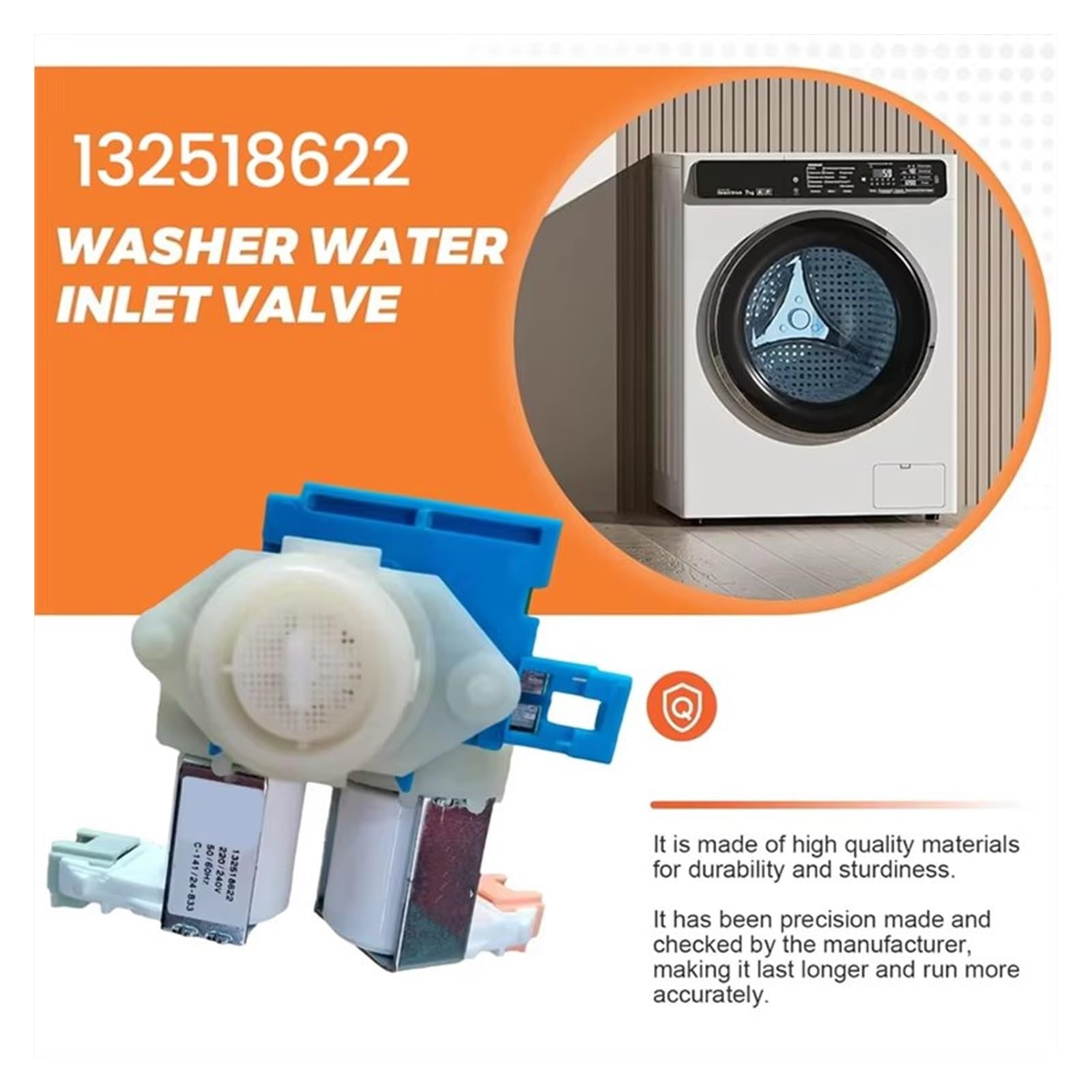 Valvula de Entrada Para Electrolux A99G-132518622 Conjunto De Válvula Solenoide De Entrada De Agua Para Lavadora 220-240V Lavadora Válvula Solenoide