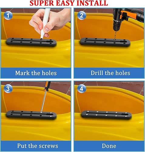 Miniatura 7 de Pista de kayak, pista de perfil bajo para kayak, riel de kayak, pista de montaje de accesorios de kayak, pista de engranajes de kayak para soporte