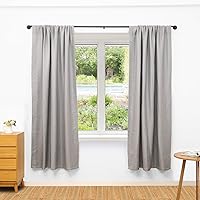 Vista 6 de Barras de cortina industriales de 1 pulgada para ventanas de 48 a 84 pulgadas, barra de cortina rústica envolvente, se adapta a cortinas opacas