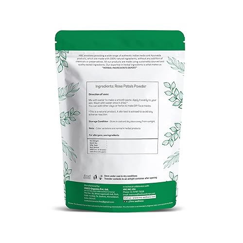 Miniatura 2 de H&C Polvo de pétalos de rosa 100% puros (Rosa Centifolia) para formulación de mascarilla facial, 12 libra227 gms  8 onzas