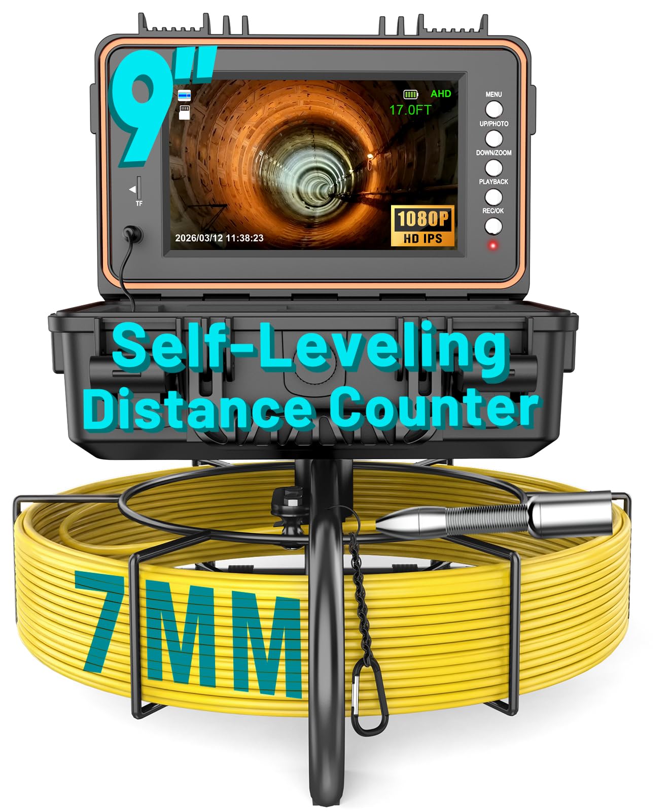 Snapklik.com : Anysun Self Leveling Sewer Camera 200ft