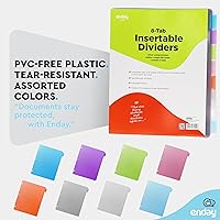 Vista 6 de 8 separadores para carpetas de 3 anillas, separadores de carpetas de índice estándar, separadores de plástico multicolor con pestañas insertables