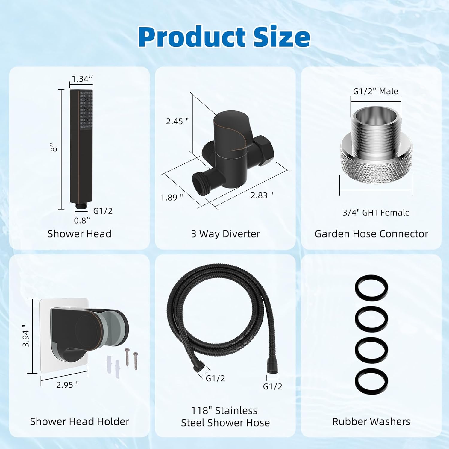 Hibbent All Metal Dog Sprayer Attachment Set, Stainless Steel Pet Shower Sprayer for Dog Washing and Bathing, 4 Sprays Handheld with Pause Mode, Brass Shower Diverter, 119" Hose, Oil-rubbed Bronze