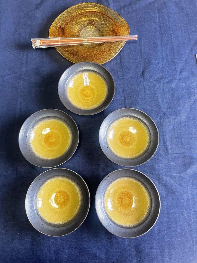 Amazon.co.jp: 琉球大和 炎技献上 ガラス皿付き焼物5枚セット : おもちゃ 