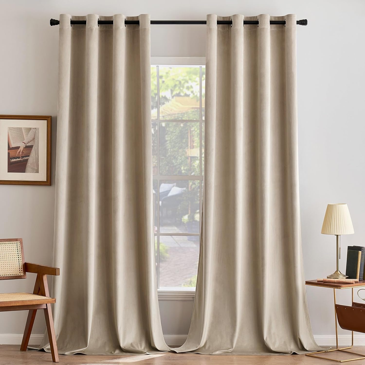 Rideaux occultants thermiques pour chambre sereine et salon chaleureux kaki
