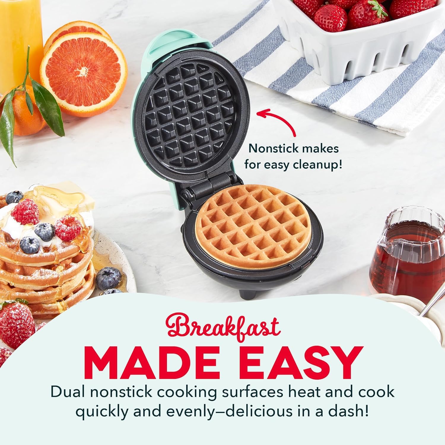 DDN_R_ Mini Waffle Maker Machine 3 In 1 Easy To Clean Dual Side Plate, Perfect For Pan Cakes, Dessert, Breakfast - 350 Watts, 4 Inch, Electric Waffle Iron Pancake Maker (RED, STANDERD) 7 71LmMLdQ+0L. SL1500