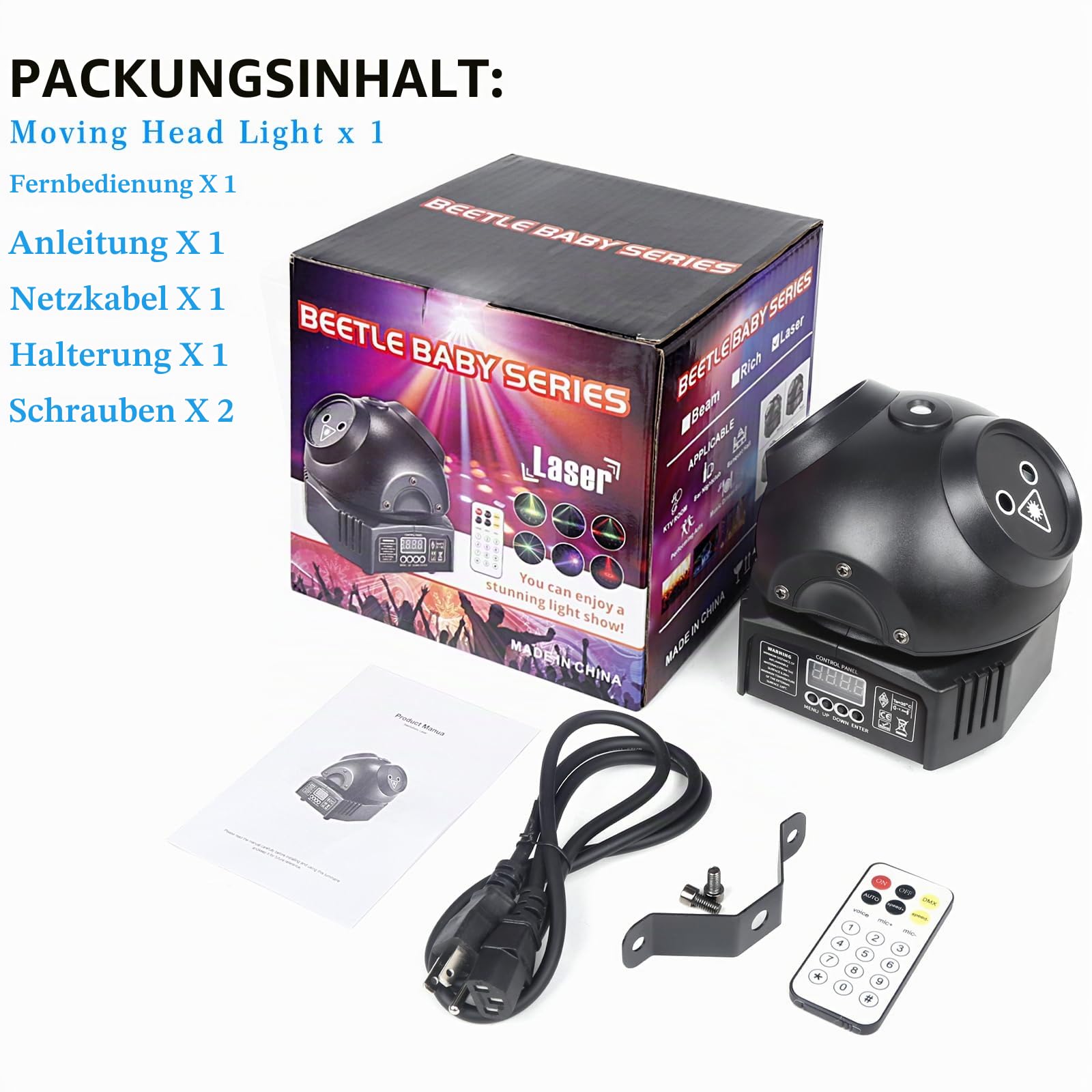 Moving Head Light, DJ-Bühnenlichter mit 13-Kanal-DMX-Steuerung und Soundaktivierung für Party Home KTV Bar