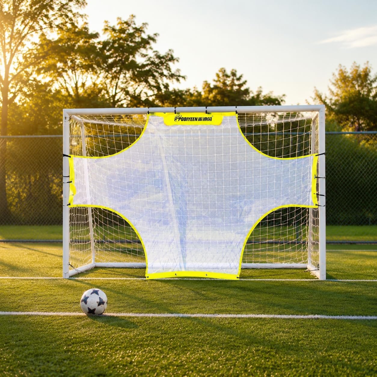 Fußball Trainingszubehör Torwand, Robustes Polyester Zielnetz für Schießgenauigkeit, faltbar, tragbar – perfekt für Vereine und Jugendspieler