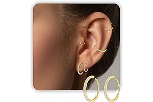 12mm 14k Gold Huggie Hoop Earrings: Conch Piercing Jewelry for Women