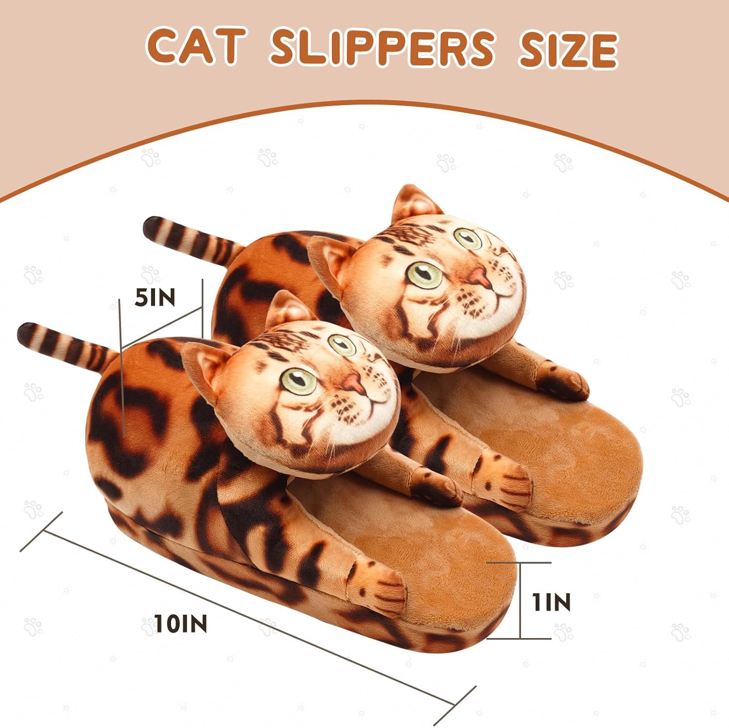 Funny Cat Slippers for Women,Fuzzy Animal Indoor House Shoes with Soft Memory Foam,Comfy Plush Warm Slip-on Slippers,Cat Gifts for Cat Lover - Image 7