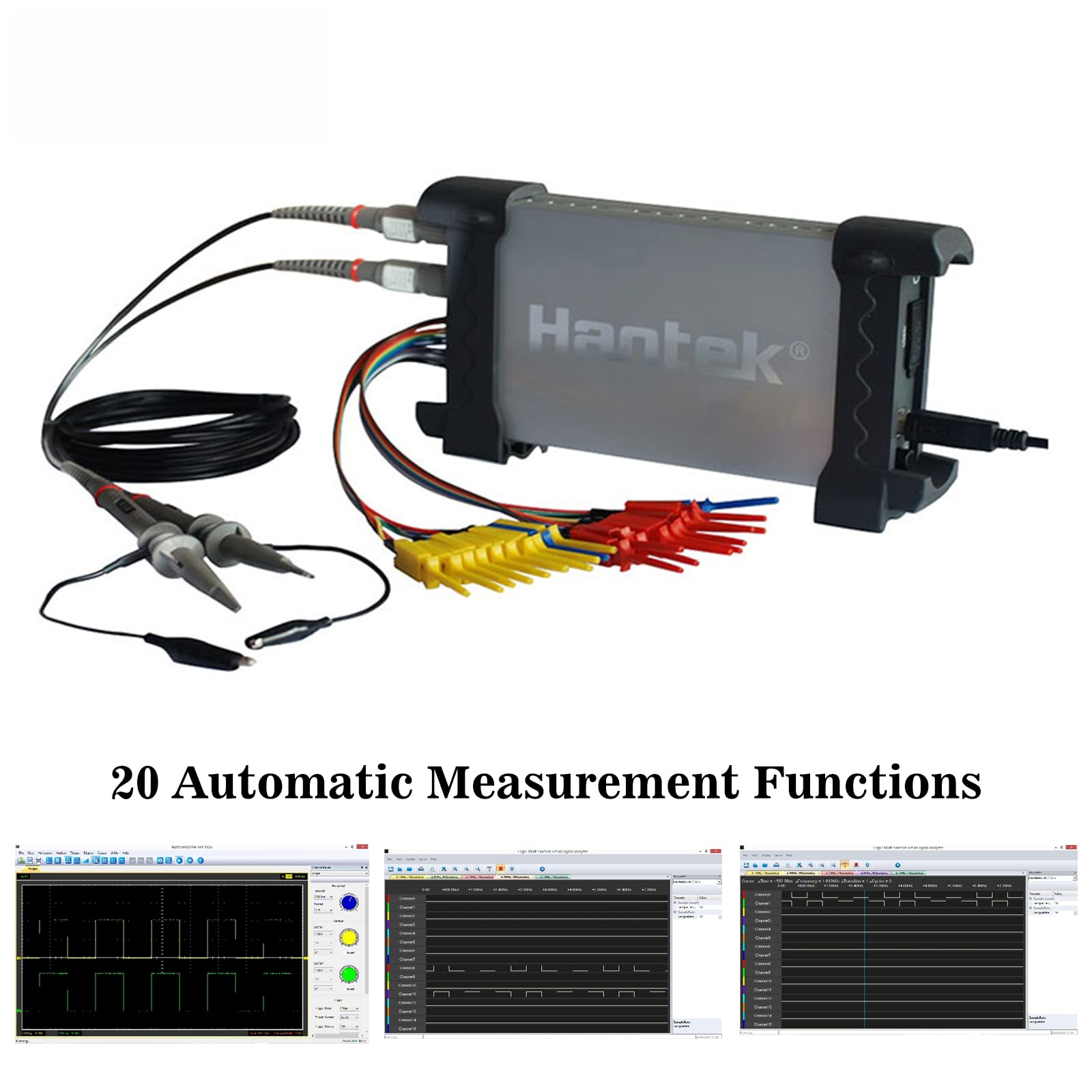 6022BL PC Digitales tragbares Oszilloskop 16 Kanäle 20MHz 48MSa/s Speicher Multifunctio Logic Analyzer Handheld USB Oszilloskop