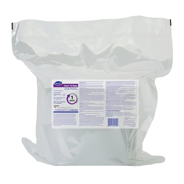 Oxivir Diversey Tb 100823906 Ready-to-Use Disinfectant Cleaning Wipes Refill Pouch Accelerated Hydrogen Peroxide AHP 11x12-Inch Extra Large Size