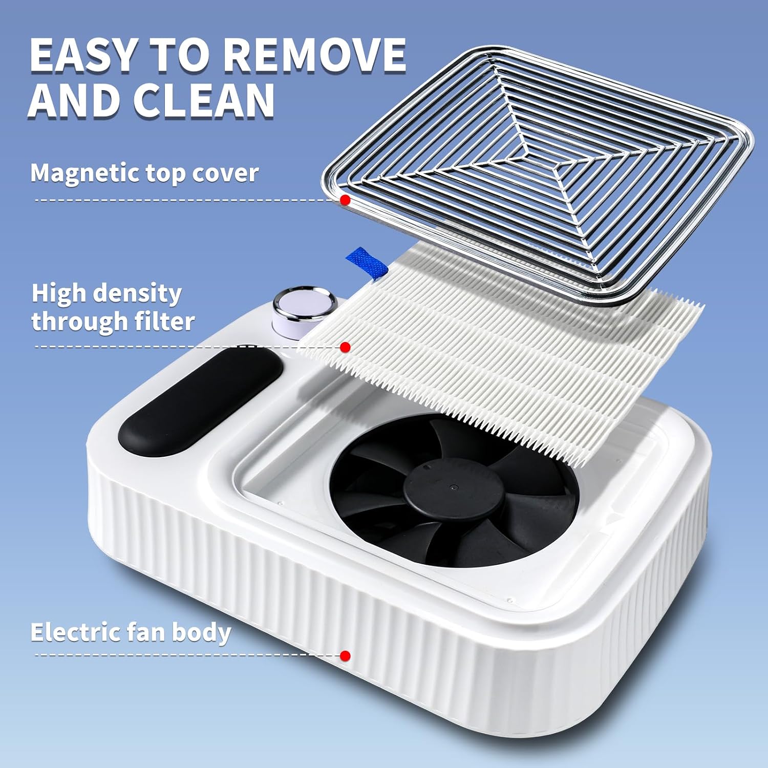 80W Nail Dust Collector Vacuum with Nail Cleaning Brush,Quiet Nail Fan Dust Collector Nail tech with 2pcs Reusable Filters,Profesional Nail Supplies Acrylic Dust Collector for Nails (White A)
