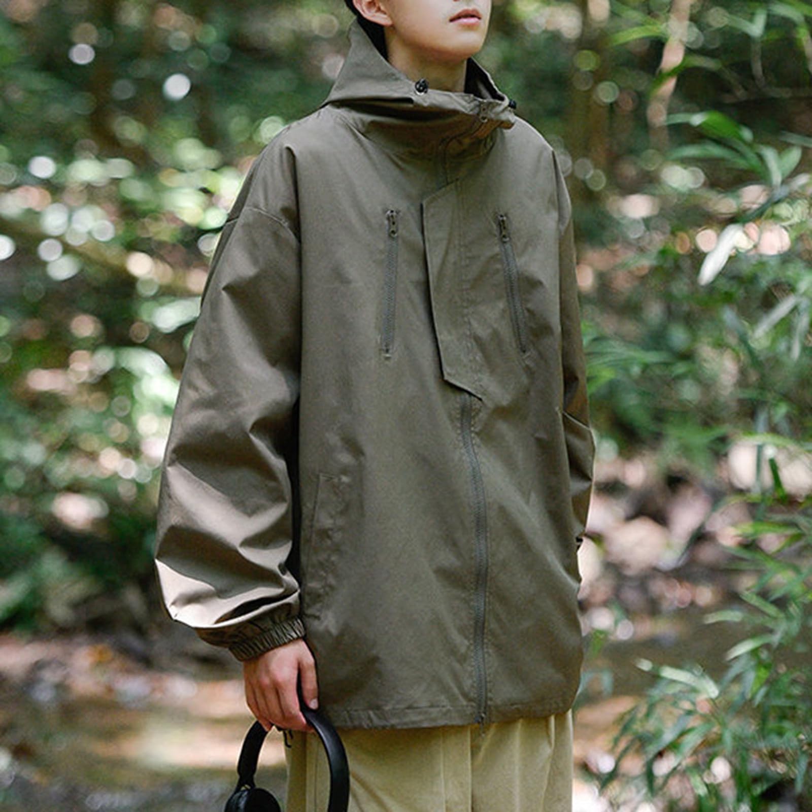 Genérico Chubasquero Hombre Impermeable - Chaqueta exterior para hombre traje versátil funcional unisex abrigo deportivo ligero prenda masculina moderna