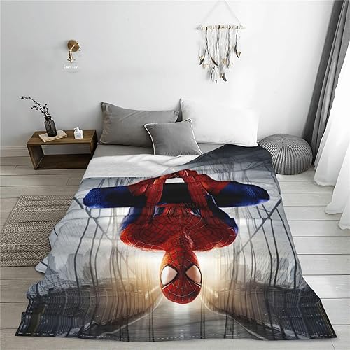 Miniatura 7 de Manta con estampado de araña de superhéroe de 40 x 50 pulgadas, manta de felpa suave para sofá, cama de automóvil, manta de tamaño grande para sala