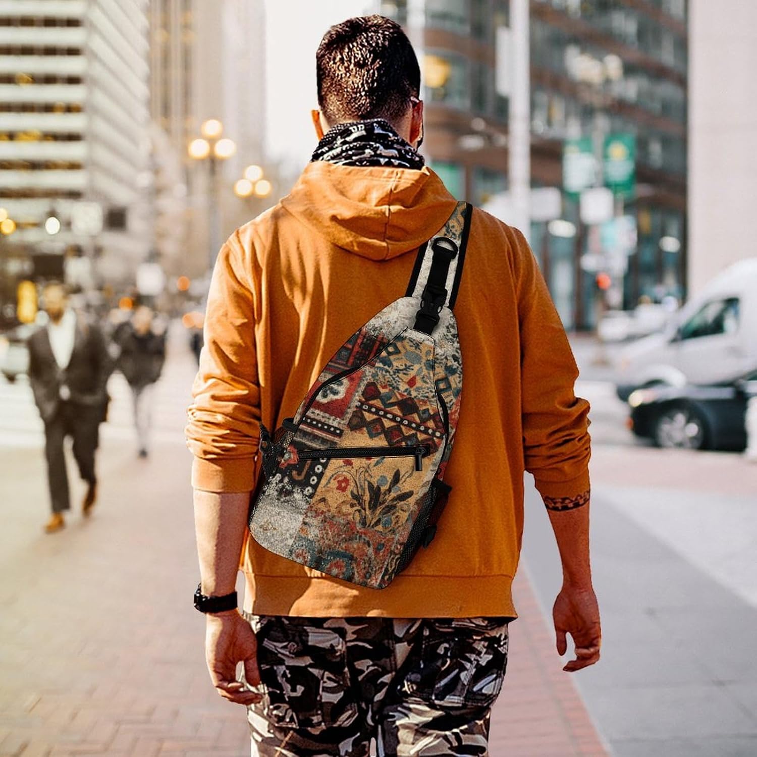 Shaped Totem Sling Crossbody Bag Lightweight Chest Shoulder Backpack for Outdoor Sports