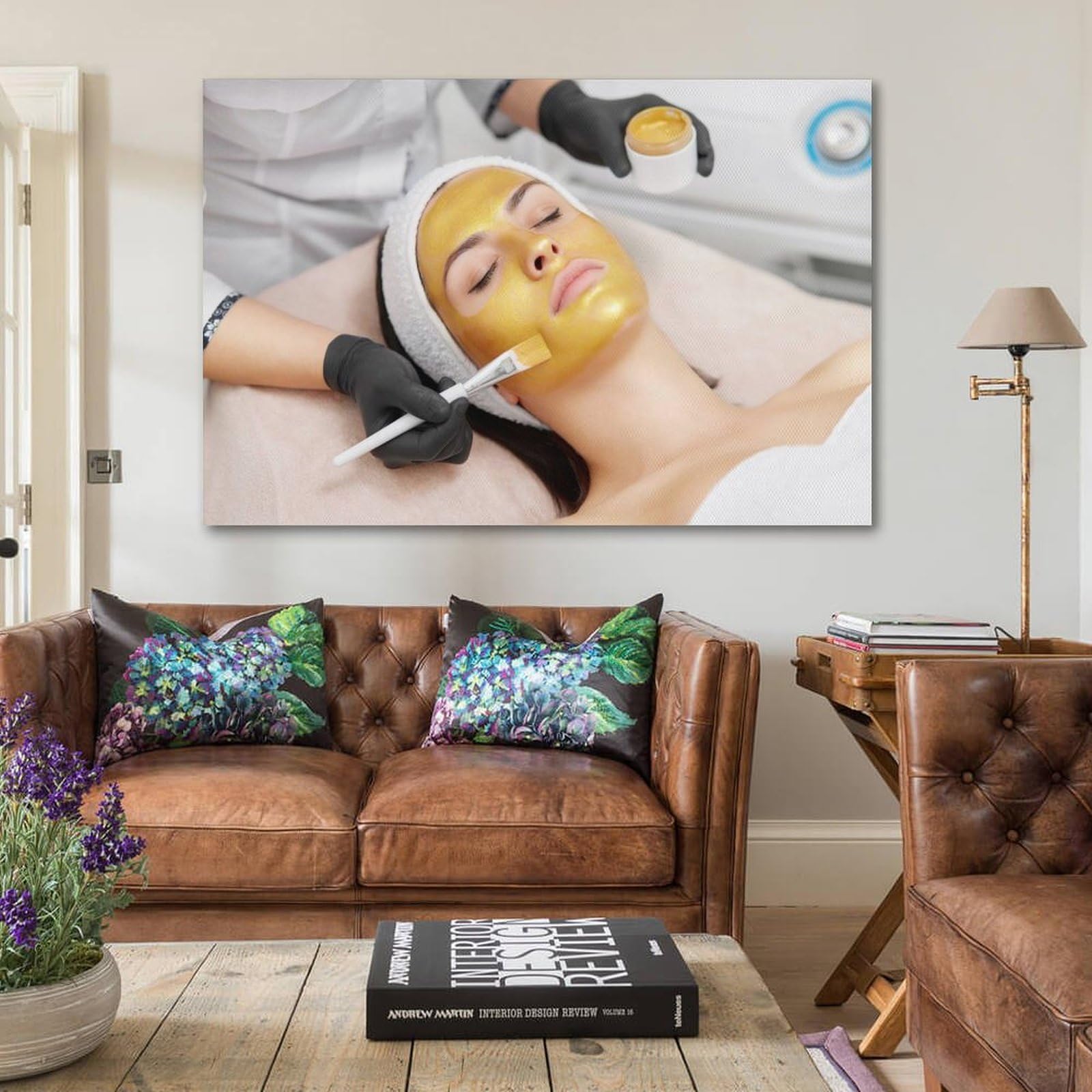 Impression sur toile moderne pour chambre à coucher, esthéticienne, soins du visage, 60 x 90 cm