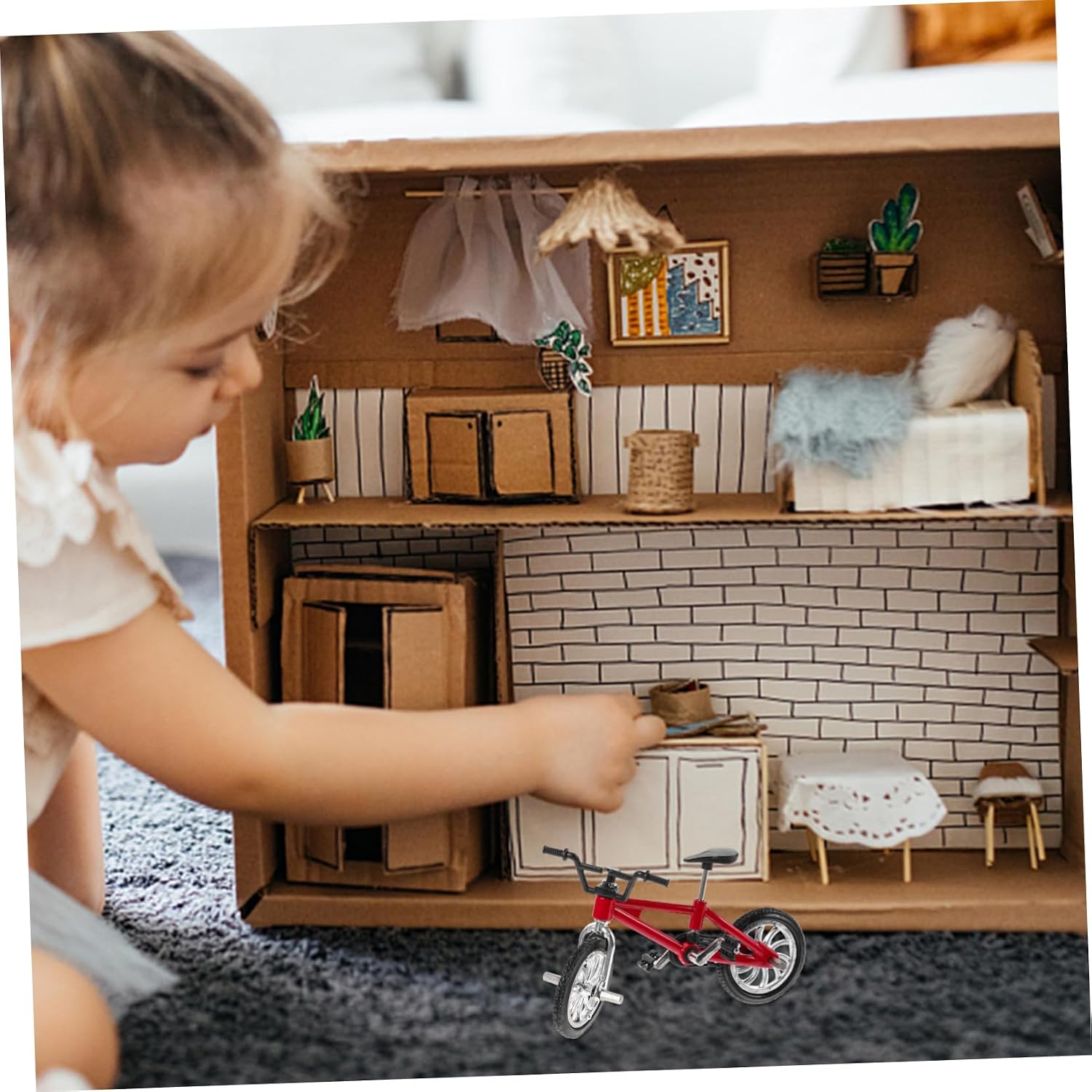 KICHOUSE 1pc Simulation Mountain Bike Model Toy for Mini House Decoration Outdoor Scene Accessory Cognitive Skills Birthday for Boys and Girls image 3