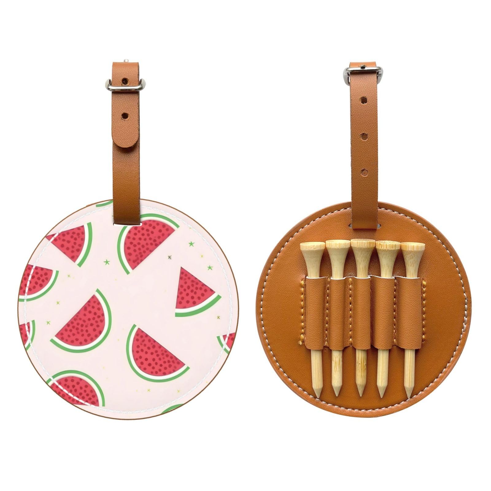 WXXWXD Pink watermelon Printed Golf Tee Storage Bag - Portable Storage, Easily Organize Tees