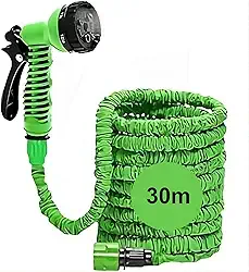 Total Box Mangueira Mágica Retrátil Flexível 30m Plástico Verde para Lavar Quintal e Casa
