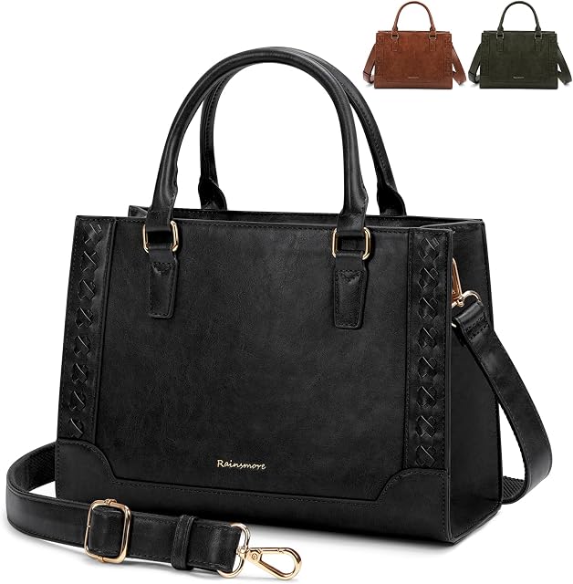 RAINSMORE HandBags Women PU Leather Purses for Women Waterproof Cross Body Top Handle Bag Tote Purse Ladies Handbags