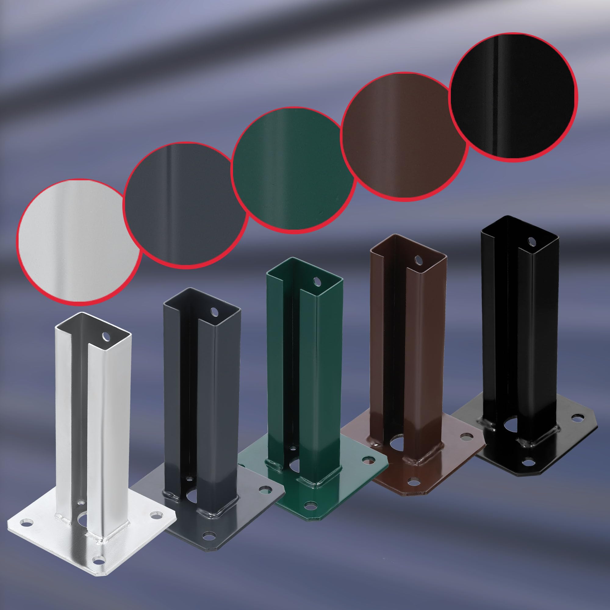 KOTARBAU® Fissaggio Pali - Supporto per Pali - da Avvitare - Acciaio Zincato - 60x40 mm - Argento - Staffa Travi - Supporto Palo