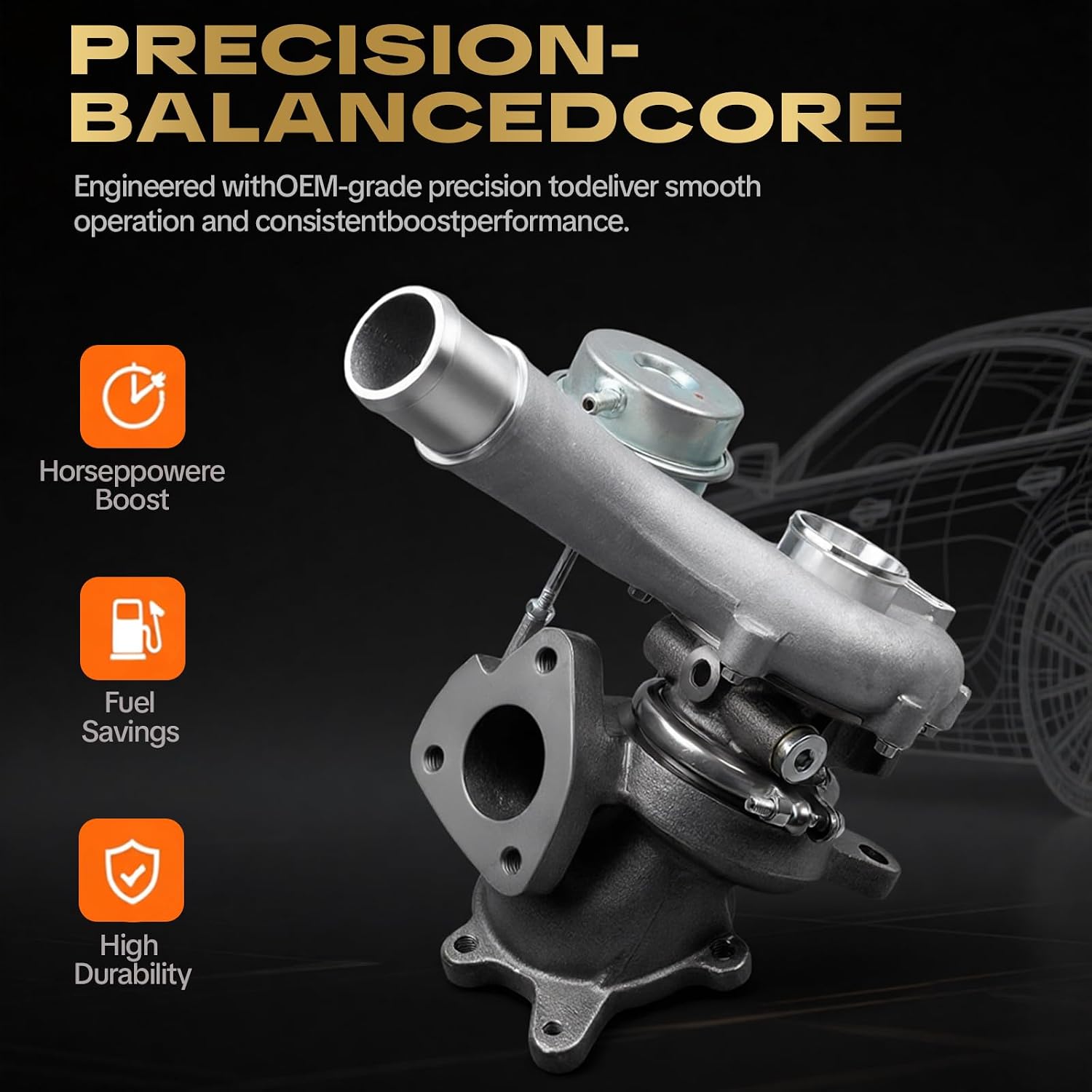 Right Turbo Turbocharger kit Fits for 2013-2019 Ford Explorer/Police for 2010-2019 Ford Flex/Taurus for 2010-2016 Lincoln MKS for 2010-2019 Lincoln MKT 3.5L AA5Z-6K682-CA