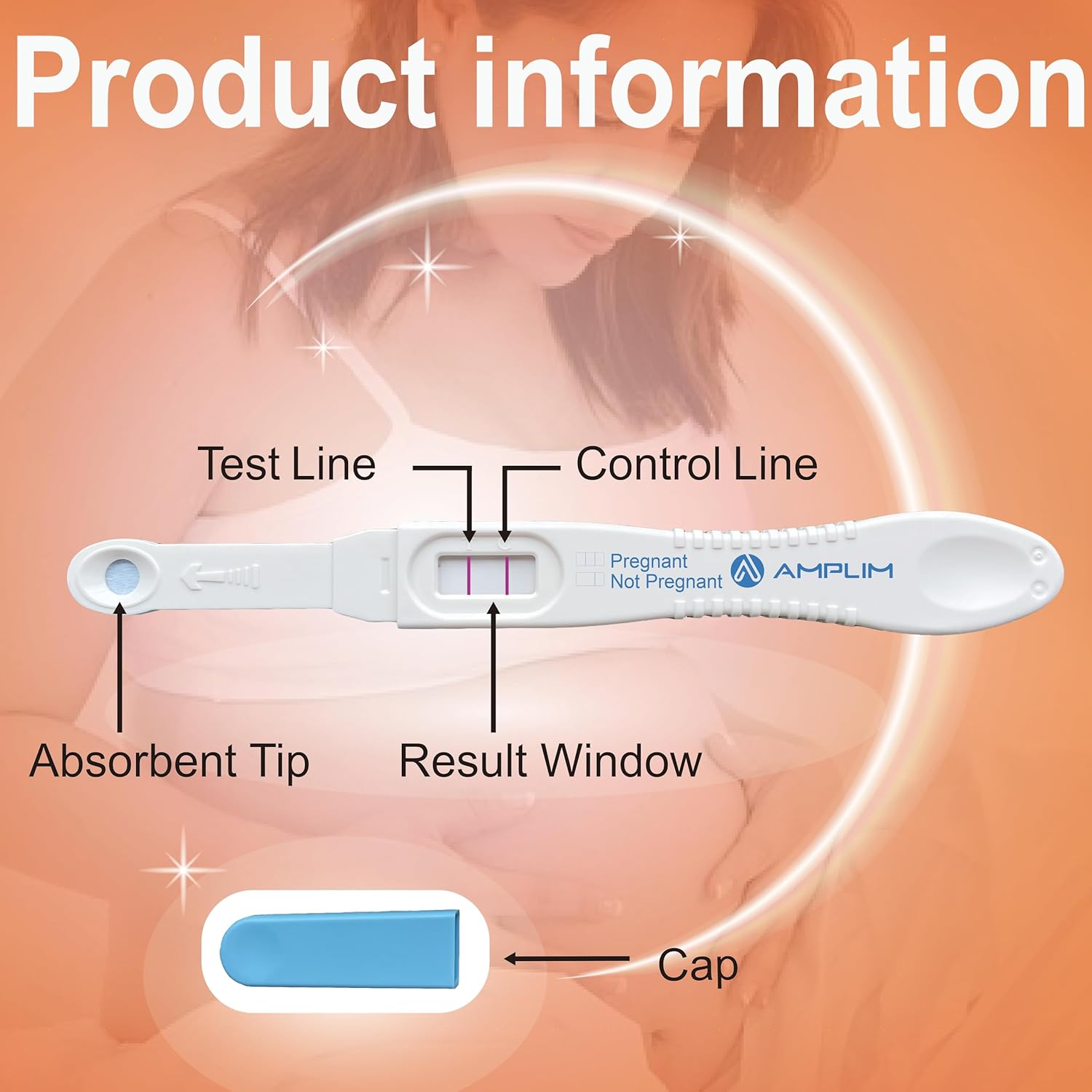 Amplim Early Result Pregnancy Test Sticks | 6 Days Early Detection Pregnancy Tests at Home, 99.99% Accurate, Ultra Sensitive 10 MIU/ml, | Fertility HCG Midstream/Dip Rapid Test (30-Pack) - Image 5