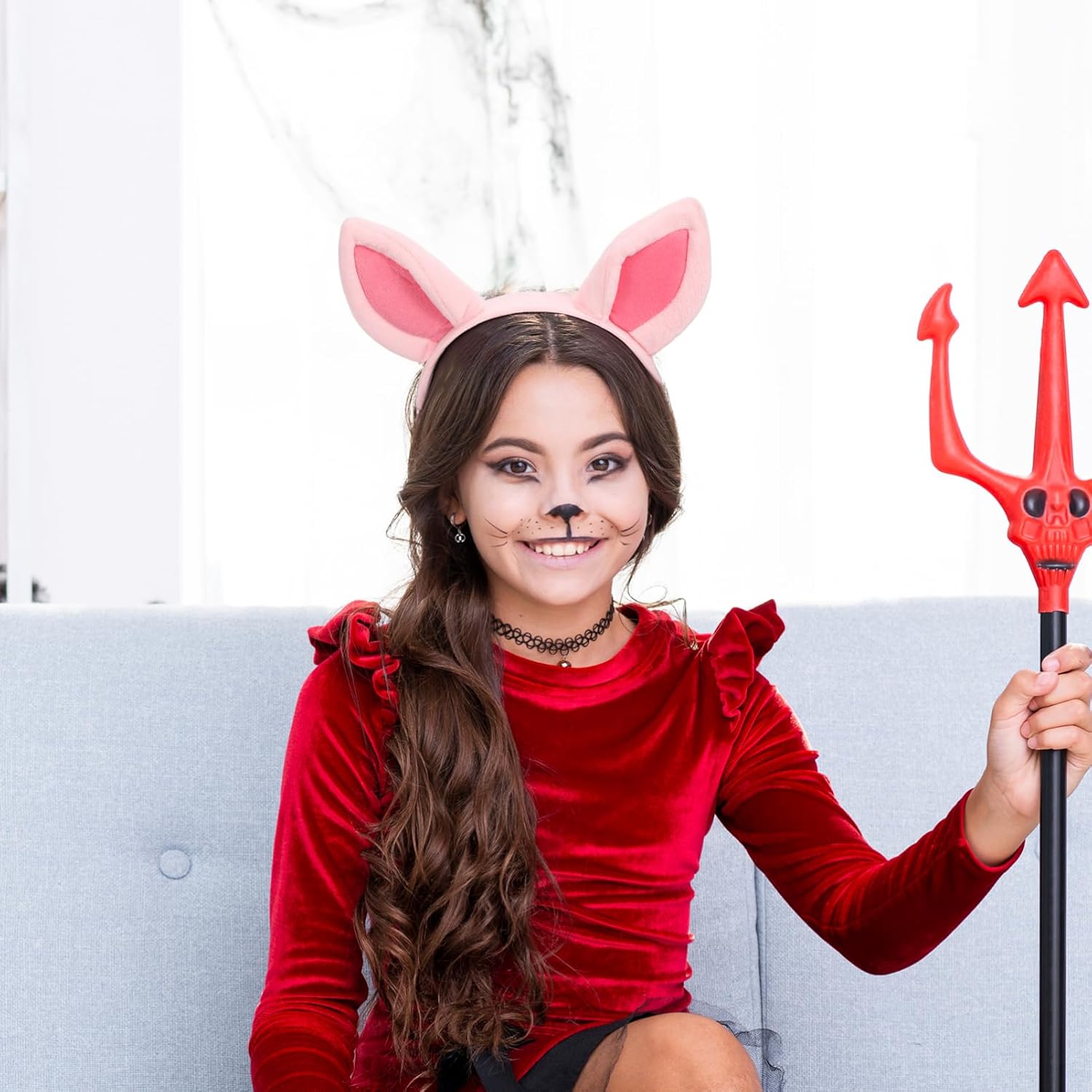 NUOBESTY Pig Ear Headband Halloween Costume Accessory Flexible Pink Animal Ears Hairband for Kids Party Cosplay Performance Prop One Size Fits Most - Image 9