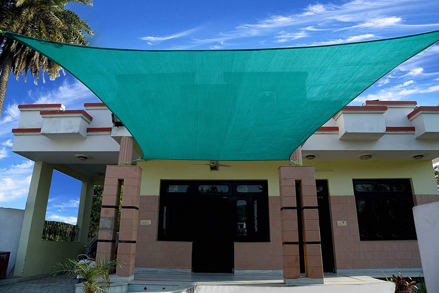 Duronet - Sun Shade Sail - (85-90%) Sun Blockage - Green Colour - 15X19 Feet with Ss Hook & Rope Duronet- P 480-image-28