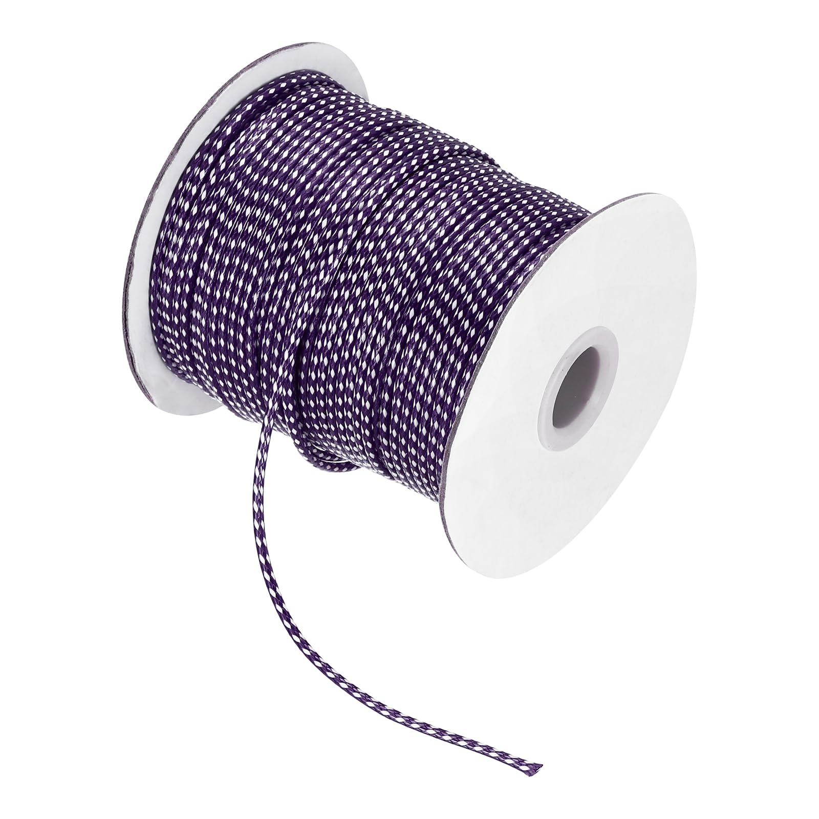 sourcing map Waxed Cord 2mm Waxed Thread 87 Yard Wax String Leather Cord for Bracelet Making, Necklaces, Beading, Jewelry Making and DIY Crafts(Dark Purple/White) โ image 1