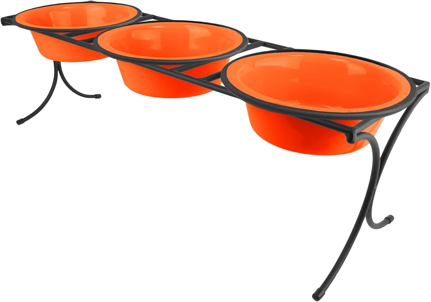 Platinum Pets Bistro Triple Diner Feeder with Stainless Steel Dog Bowls, Medium, Cotton Candy Pink