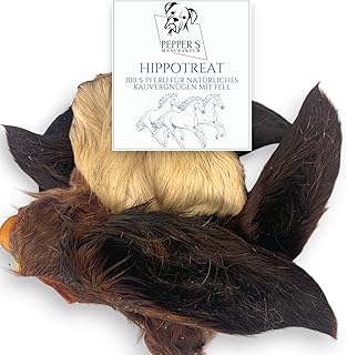 Hippotreat von Pepper’s Manufaktur – Pferdeohr mit Fell für Hunde, naturbelassener Kausnack aus 100 % Pferd – Single-Protein, ideale Zahnpflege & artgerechte Beschäftigung (200g) product image