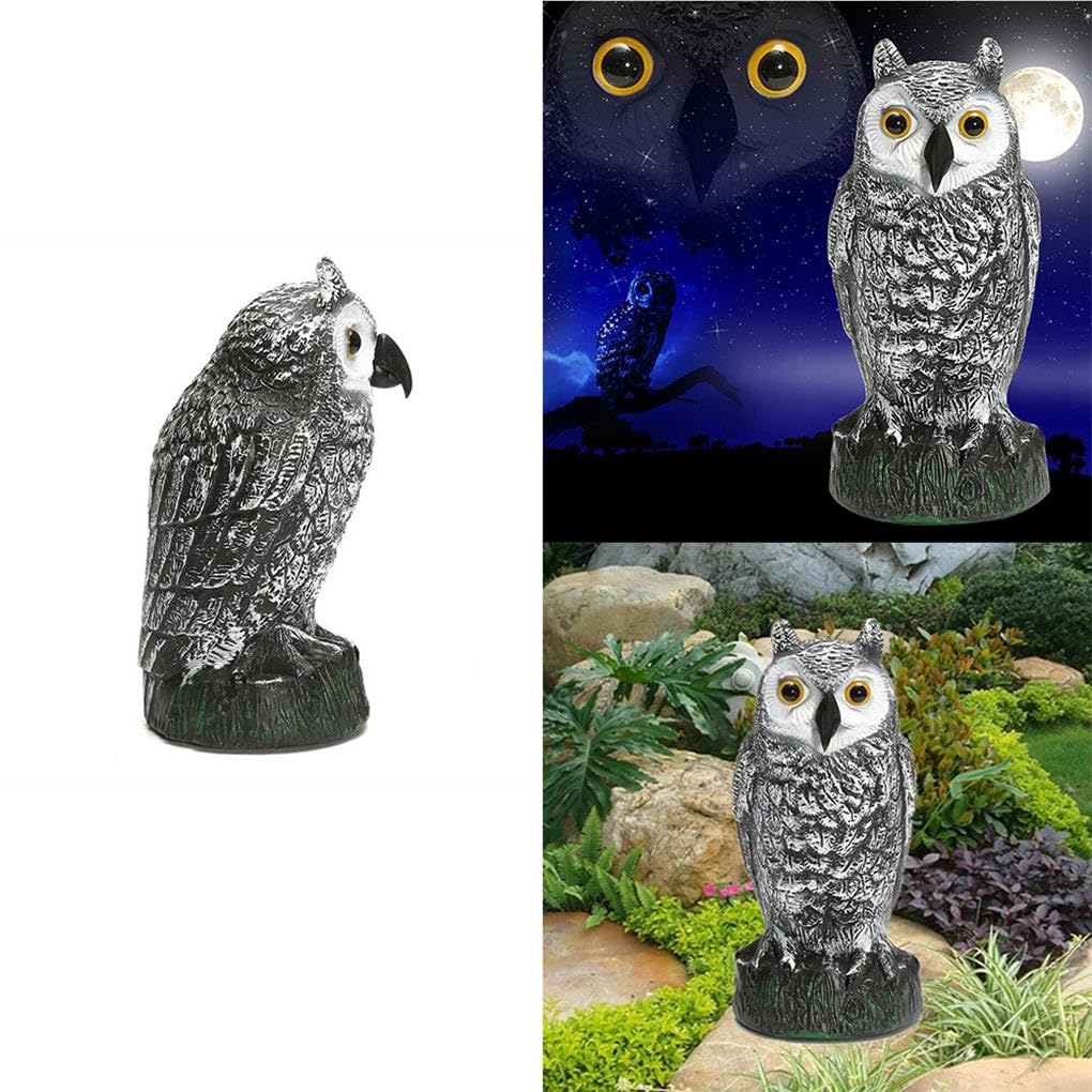 5 set grande gufo finto esca caccia deterrente uccello piccione gatto corvo testa dritta spaventapasseri giardino patio controllo parassiti ornamenti