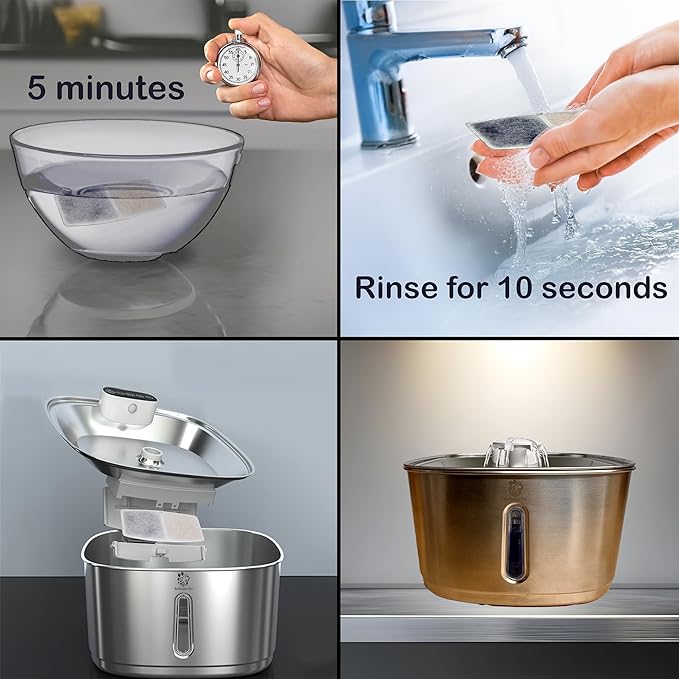 Pack de 6 Filtros y 2 Esponjas para Fuente de Agua PetFeeder Pro miniatura 4