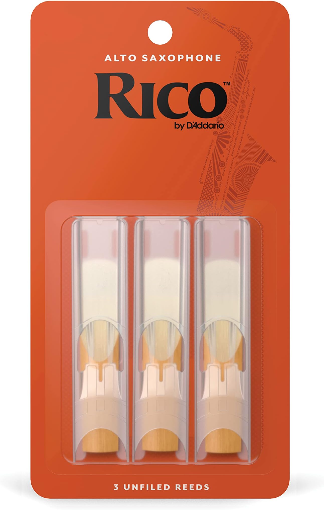 D’Addario Woodwinds - Rico Alto Sax Reeds - Reeds for Alto Saxophone - Alto Saxophone Reeds Crafted for Beginners, Students, Educators - Strength 2.5, 3-Pack