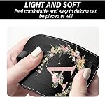 2 Pack Initial Letter Luggage Tag Monogram Luggage Tag PU Leather Suitcase Tags Funny Aesthetic Cute Flower Floral Monogrammed Travel Bag Labels for Women Girls-A